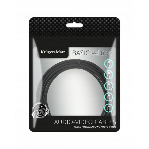 Kabel przewód audio stereo wtyk minijack (3,5 mm) - 2x RCA (cinch) 5m