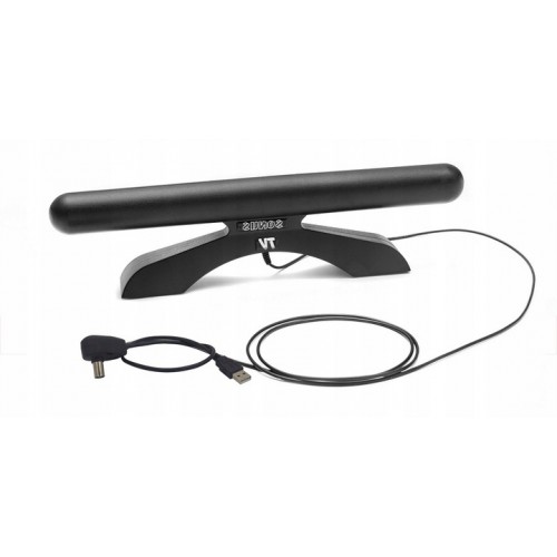 Antena wewnętrzna pokojowa ze wzmacniaczem Antena TV SONUS+USB