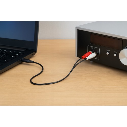 Kabel Przewód Audio JACK minijack (3,5 mm) - 2x RCA (cinch) 5m