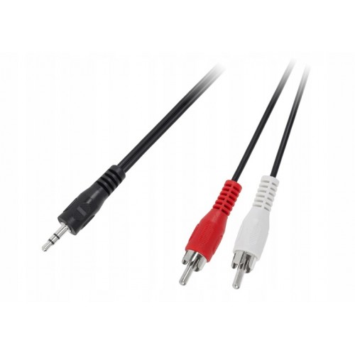 Kabel Przewód Audio JACK minijack (3,5 mm) - 2x RCA (cinch) 5m