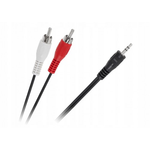 Kabel Przewód Audio JACK minijack (3,5 mm) - 2x RCA (cinch) 5m