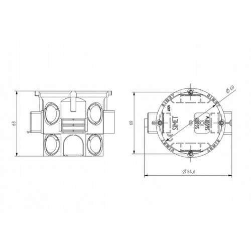 Puszka podtynkowa elektryczna 60 mm głęboka szeregowa niebieska