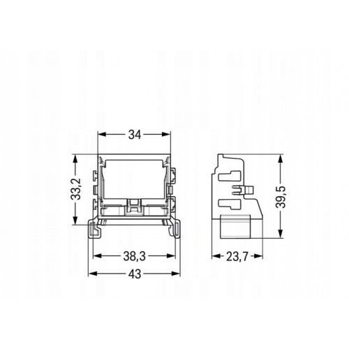 Adapter montażowy do złączek 10-przewodowych 4 mm2 221-549/002-006