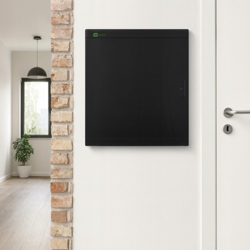 Rozdzielnica Natynkowa Obudowa Skrzynka Elektryczna Czarna 2x12 Modułów