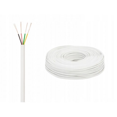 Kabel Przewód telefoniczny płaski KP-4/100m BIAŁY