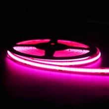 Taśma LED Dekoracyjna Pasek Ledowy Różowy 2400 LED 480 LED/m COB 9W 5m