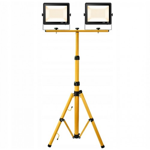 HALOGEN BUDOWLANY NAŚWIETLACZ LED STATYW 2X 100W (200W) ZESTAW LAMPY STOJAK