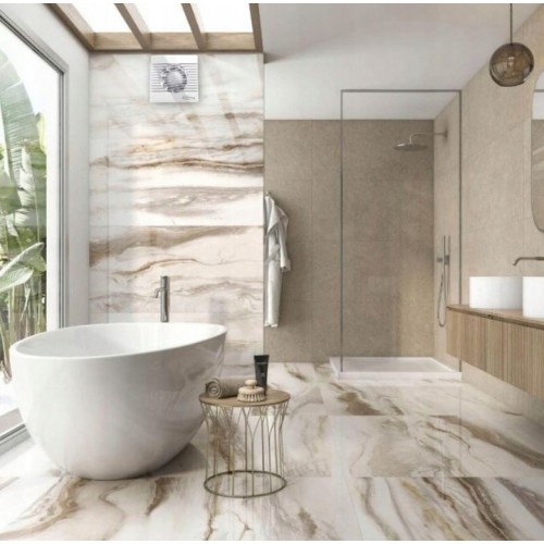 Wentylator Łazienkowy FI 120mm z Czujnik Wilgoci Higrostat Żaluzja Biały