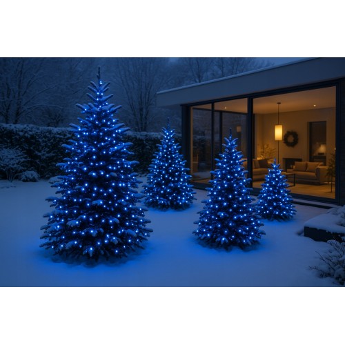 Lampki Choinkowe Świąteczne Niebieskie Światełka na Choinkę 500 LED