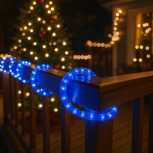 Wąż świetlny LED zewnętrzny 100m niebieski