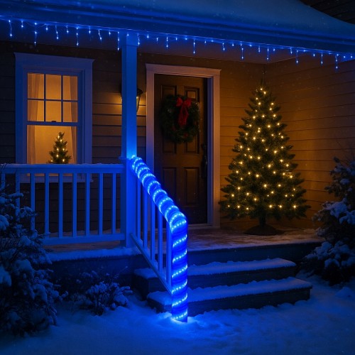 Wąż świetlny LED zewnętrzny 100m niebieski