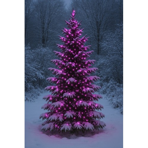 Lampki choinkowe różowy łączenie 200 led IP44