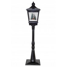 Latarnia Lampa Świąteczna z Pozytywką Czarna Reniferki Mikołaj do Ogrodu