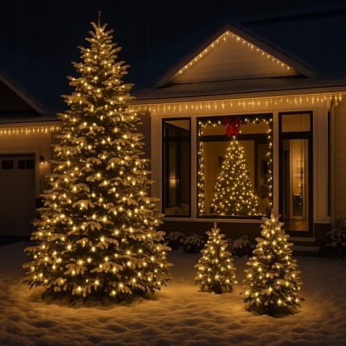 Lampki choinkowe ciepły biały programator 300 LED