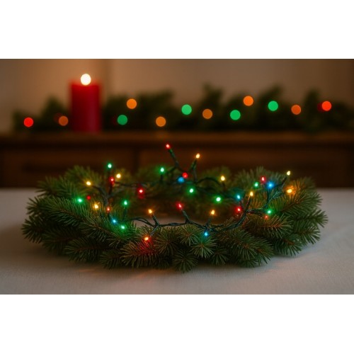 Lampki Choinkowe 40 LED Światełka Na Choinkę Multikolor z Gniazdem