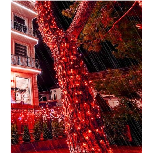 Lamki choinkowe 100 LED czerwone programator