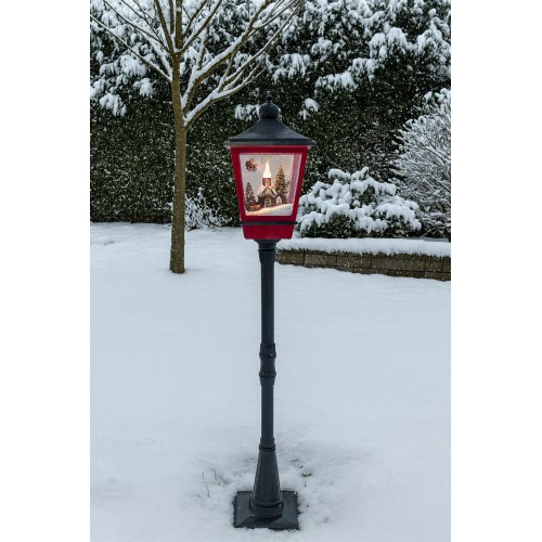 Latarnia Lampa Świąteczna Do Ogrodu Domek z Pozytywką Lampa LED