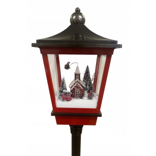 Latarnia Lampa Świąteczna Do Ogrodu Domek z Pozytywką Lampa LED