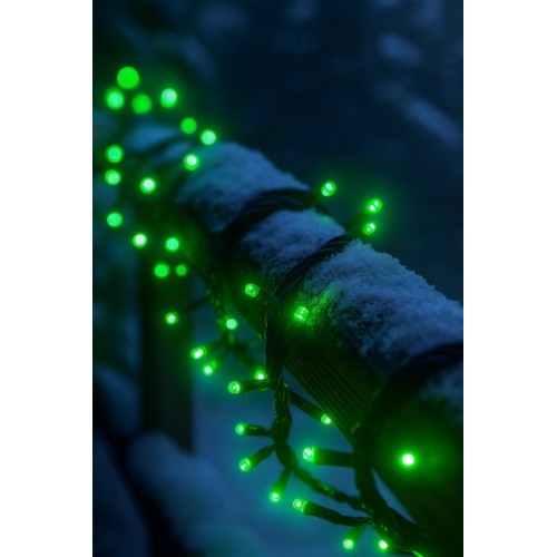 Lampki choinkowe 100 LED zielone programator dodatkowe gniazdo