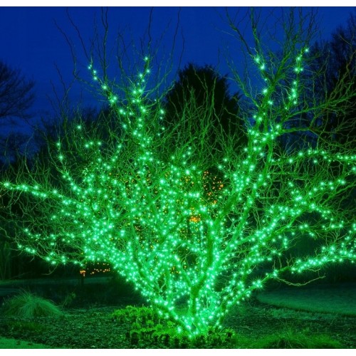 Lampki choinkowe 100 LED zielone programator dodatkowe gniazdo