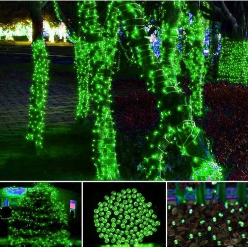 Lampki choinkowe 100 LED zielone programator dodatkowe gniazdo