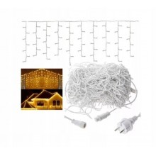 Lampki Choinkowe Sople Kurtyna Świetlna 300 LED Ciepłe Białe