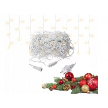 Lampki Choinkowe LED Kurtyna Świetlna Sople 300 LED Ciepły Biały Flesz