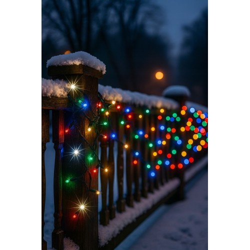 Lampki Choinkowe 500 LED Światełka Choinkowe Multikolor Flash Zimny Biały