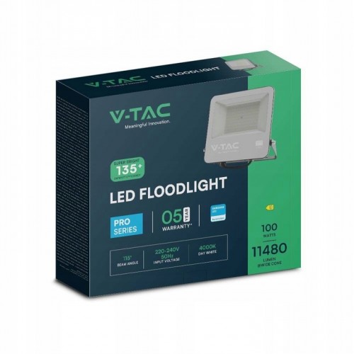 Naświetlacz LED 100W 11480lm 4000K Dioda SAMSUNG 115LM/W IP65 Czarny 5 Lat