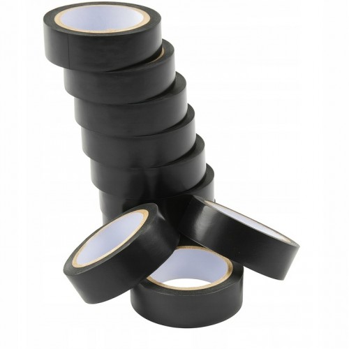 Taśma Izolacyjna Izolacja Do Kabli Przewodów Czarna PVC 0.15x18mm 10 sztuk