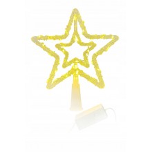 Gwiazda LED Świecąca Na Choinkę Czubek Ozdoba LED Ciepły Biały 19 cm