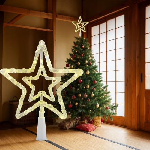 Gwiazda LED Świecąca Na Choinkę Czubek Ozdoba LED Ciepły Biały 19 cm