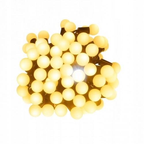 Lampki Choinkowe Kulki 100 LED Ciepły Biały Flash Programator 10m