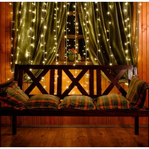 Kurtyna świetlna siatka LED zimny biały  160 LED USB