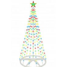 Ozdobna Choinka z Lampkami LED do Wnętrz Ogrodu Składana Biała 150cm