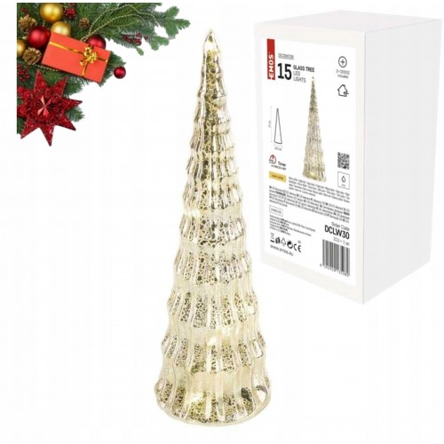 Lampka Choinka LED Dekoracja Świąteczna Szklana Choinka Drzewko LED 27cm
