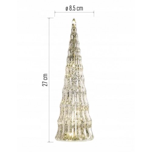 Lampka Choinka LED Dekoracja Świąteczna Szklana Choinka Drzewko LED 27cm