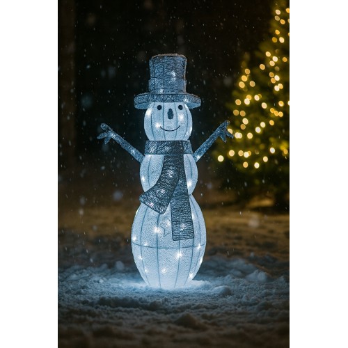 Bałwan LED Oświetlenie Świąteczne Świecący Podświetlany Timer IP44