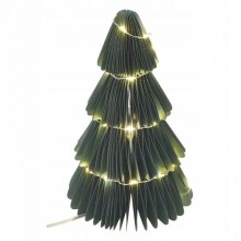 Dekoracja Świąteczna Choinka Papierowa 35 LED Ciepła Biel 30cm 2× AA timer