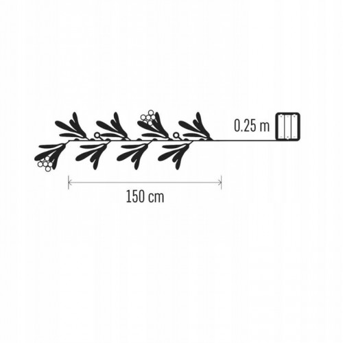 Girlanda Świąteczna Jemioła LED Lampki Choinkowe LED 1,5m Ciepła Biel
