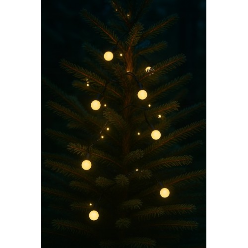Lampki Choinkowe Kulki 200 LED Zewnętrzne Wewnętrzne Ciepły Flesh