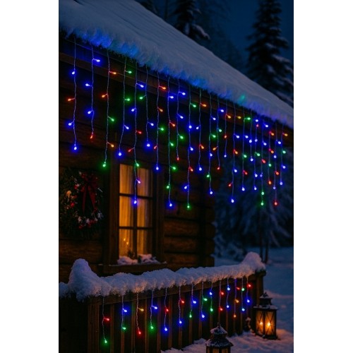 Lampki choinkowe sople 500 LED multikolor flesh