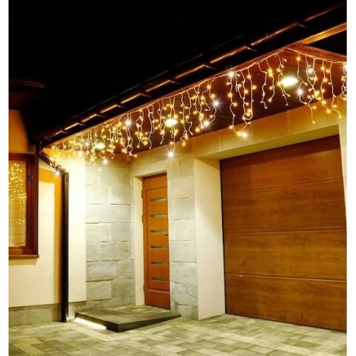 Sople Flash Lampki Choinkowe Sople Kurtyna Świetlna 1000 LED ciepłe białe