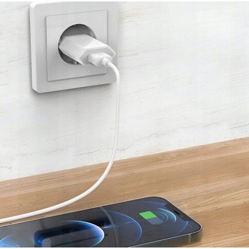 Ładowarka Sieciowa Kostka 1x USB biała Adapter Do Ładowania