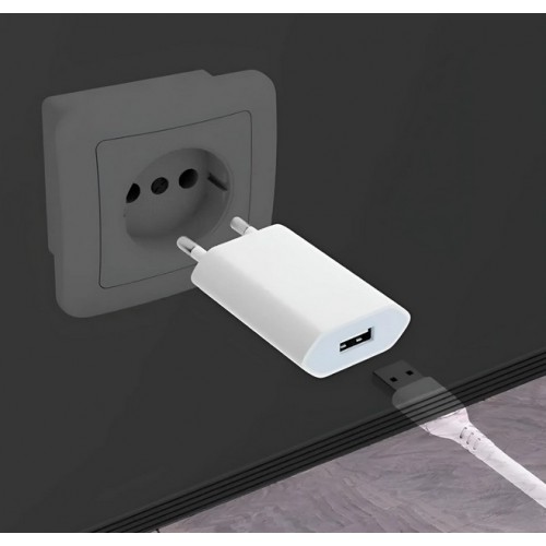 Ładowarka Sieciowa Kostka 1x USB biała Adapter Do Ładowania