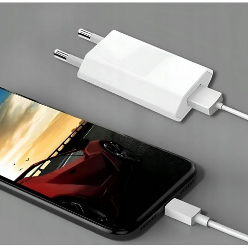 Ładowarka Sieciowa Kostka 1x USB biała Adapter Do Ładowania