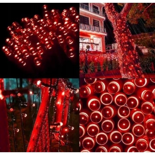 Lampki choinkowe 200 LED programator Czerwone