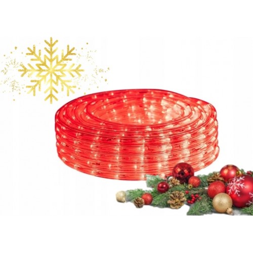 Wąż świetlny LED zewnętrzny  50 m czerwony programator