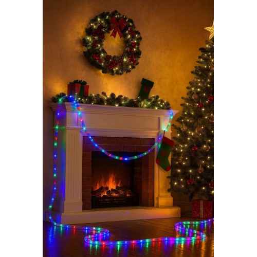 Wąż świetlny na zewnątrz lampki ogrodowe 360 LED 20m Multikolor