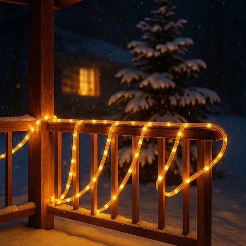 Wąż świetlny na zewnątrz lampki ogrodowe 540 LED 30m ciepły biały